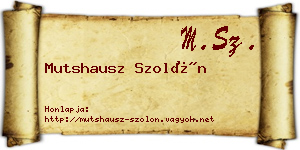 Mutshausz Szolón névjegykártya